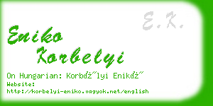 eniko korbelyi business card